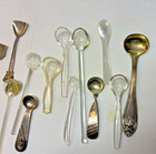 Collection Of 16 Salt Cellar Spoons And Shovels  Sterling  Glass  Plastic  Shell