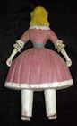 Antique Hand Carved Primitive Folk Art Sculpture Girl Pink Dress 17  Painted  49