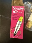 Vintage Travel Sewing Kit Hong Kong Holds Needles Thread Scissors Thimble Nos