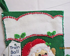 Finished Completed Vintage 1991 Bucilla Felt Stocking A Visit With Santa