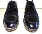 8 C Vintage Florsheim Black Leather Shoes Apron Toe Derby Style Ped Flex