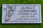 Gray Granite Grave Marker Cross Floral Memorial Personalized Headstone
