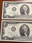 Two Dollar Bills 1976 Stamped Chatham Massachusetts Lot Of Two