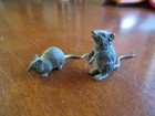 Pair Vintage Antique Bronze Rats Austrian Bronze Small 1 5 
