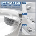 2 Pack Toilet Brush Set With Holder - Durable Curved Bristles For Deep Cleaning