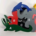 Vintage Animal Parade A To Z Wooden Alphabet Children s Puzzle Playset 26 Pieces