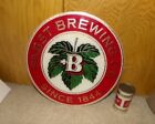 1980 Pabst Br Beer Round Reverse On Glass Sign