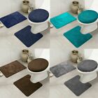 3-piece Bathroom Rug Set Soft Anti-slip Bath Mat Shower Entrance Water Absorbent