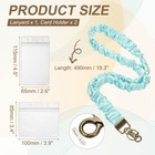 1 Pack Scrunchie Teacher Lanyards With 2 Card Holder  Light Blue