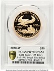 2020-w Proof Gold Eagle V75 Privy One Of 1945 Struck 1 Oz Fs V75 Label Pcgs Pr70