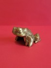 Rare Vintage Antique Sculpture Frog Solid Brass Toad Small Ornament 2 5  Long  