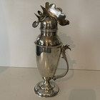 Rooster Cocktail Shaker Restoration Hardware Polished Silver Plate Vintage 13 