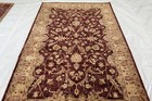 Hand Knotted Red Afghan Chobi Rug  4 X 7 Ft  Traditional Floral Design