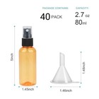 40 Pack Travel Spray Bottle Plastic Transparent Empty Atomizer Bpa-free 80ml 3oz