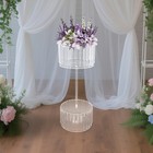 2-tier Wedding Centerpiece Flower Stand Floral Holder Table Decor With Pendents