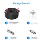 Zosi 2pcs 150ft 45m Cctv Camera Dvr Video Dc Power Surveillance Bnc Rca Cable