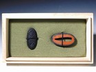 Beautiful Shakudo Nanakoji Mantis Kinko Fuchi Kashira Edo Original Tsuba Antique
