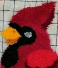 Cardinal Large Latch Hook Rug Wall Hanging  Completed 27  X 20  Az St Louis Bird