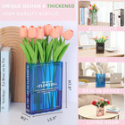 Book-shaped Flower Vase  Book Lovers Gifts  Blue Vase Must-have Home Decor