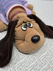 Vintage 1985 Tonka Pound Puppies Brown Plush Dog Floppy Ears With Outfit 18   