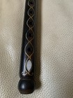 Vintage Hand Made Wood Flute With Mother Of Pearl Inlay