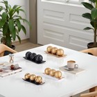 Small Decorative Tray And Orbs Balls Set Gold Centerpiece White Gold