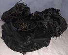 Wonderful  Antique  Black Feather  Hat  3 1 2  Faceted Steel Accent