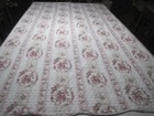 Quilted Bedspread White With Pink Floral Rose Garden Patter Shabby Chic Vintage
