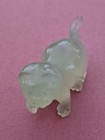 Vintage  antique Chinese Green Jade Carved  Cat   Kitten  Statue