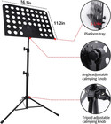 Sheet Music Stand Adjustable Height Folding Tripod Carry Bag Portable