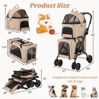 Double Pet Stroller For 2 Dogs Or Cats W  2 Detachable Carriers Safety Belt