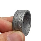 Muonionalusta Meteorite Carved Ring  Size us 12  Meteorite Ring