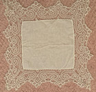 Gorgeous Edwardian French  Hanky With Handmade Lace Edging 12  Square