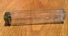 Vintage Art Deco Beveled Corner Glass Toothbrush Holder Jar Brass Lid