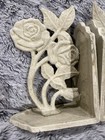 Decorative Bookends Cast Iron Book Ends For Shelves Set Of 2 Heavy Duty Floral