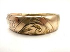Antique Victorian Wide Gold-filled Hinged Bangle Bracelet