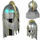 Steel Viking Helmet Chain Mail Medieval Norman Knight Battle Armor Helmet