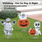 3pcs Lighted Yard Signs Halloween Pumpkin Ghost Yard Sign Decor For Outdoor Lawn