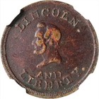 1864 Civil War Lincoln Token Very Rare Unholed 3 Known  Ex  Stacks bowers