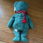 Ty Beanie Babies Holiday Teddy Bear Teal green Plush Red Plaid Scarf 1997