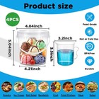 4 Pack 34oz Clear Plastic Bucket With Screw Lid   Handle  Food Grade Reusable   