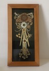 Vintage   Herbarium In Wood Frame 1980 s Made In Poland Dried Floral Arrangement
