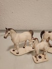Retired Hagen Renaker Horse  Specialty White Arabian Stallion Mare And Foal