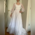 Alfred Angelo Bridallure 1970s Vintage Lace Wedding Gown