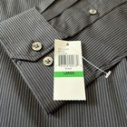 Nwt Mens Van Heusen Dress Shirt Traveler Long Sleeve Button Up Black Stripe L