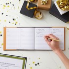 2024 Graduation Supplies Guest Sign-in Leather  Book  Black With Gold Foil 8x7in