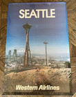 Western Airlines Seattle Vintage 38 X 25 Poster Only