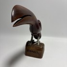 Wood Carved Toucan Bird Small Figurine Marked Brasil 6  X 6 