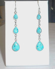Genuine Sexy Turquoise Chandelier Dangle 925 Sterling Handcrafted Long 2 11 16 