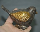 4 chinese Ancient Bronze Gilt Carving Auspicious Lucky Animal Bird Bird Statue